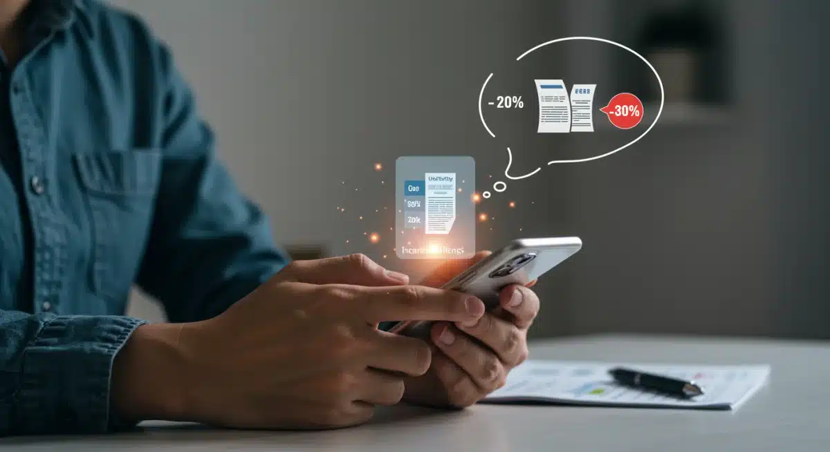 Persona comparando y renegociando gastos fijos desde el móvil