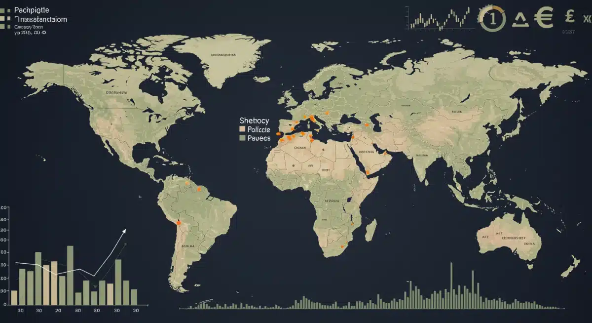 Mapa mundial destacando el corredor transatlántico de inversión entre España y EE. UU., con puntos clave de impacto sectorial.