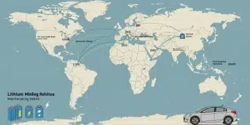 Mapa global de la influencia china en la cadena de suministro del litio y su impacto en el mercado español de baterías en 2025.