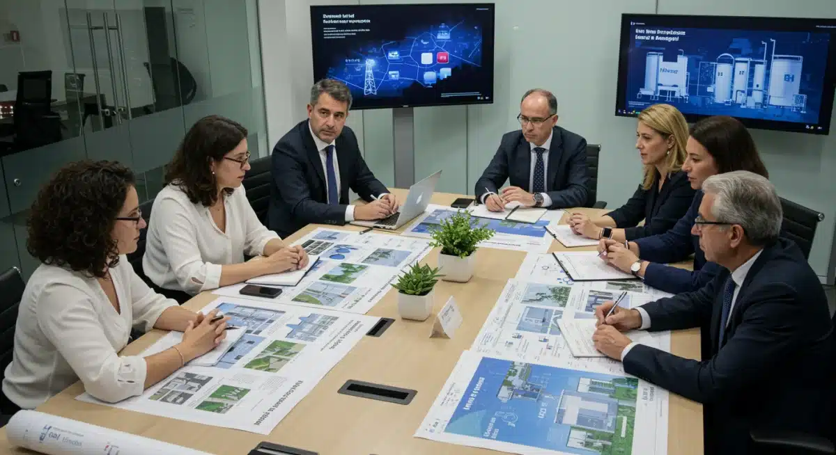 Expertos debatiendo sobre tecnologías energéticas innovadoras y estrategias para la descarbonización en España.