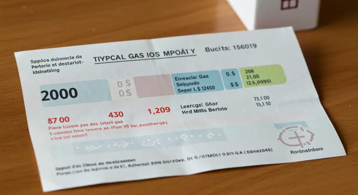 Factura de energía de un hogar español, destacando el coste del gas natural y su impacto en el presupuesto familiar.