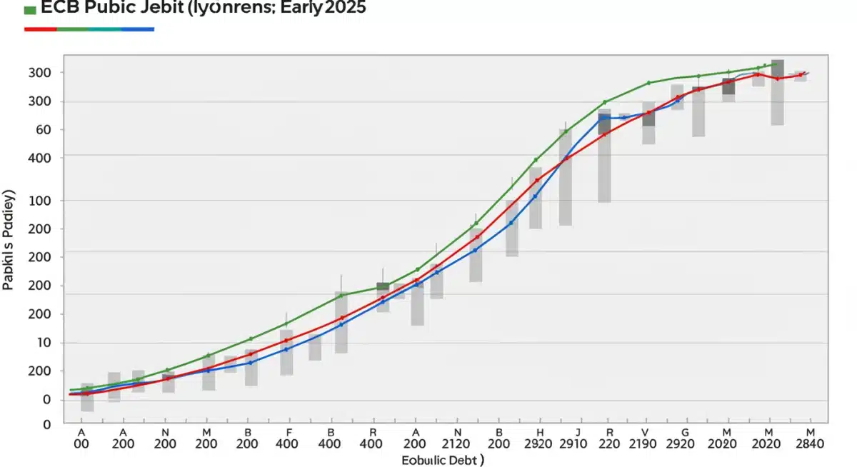 Gráfico de la evolución de la deuda pública española y la política monetaria del BCE.