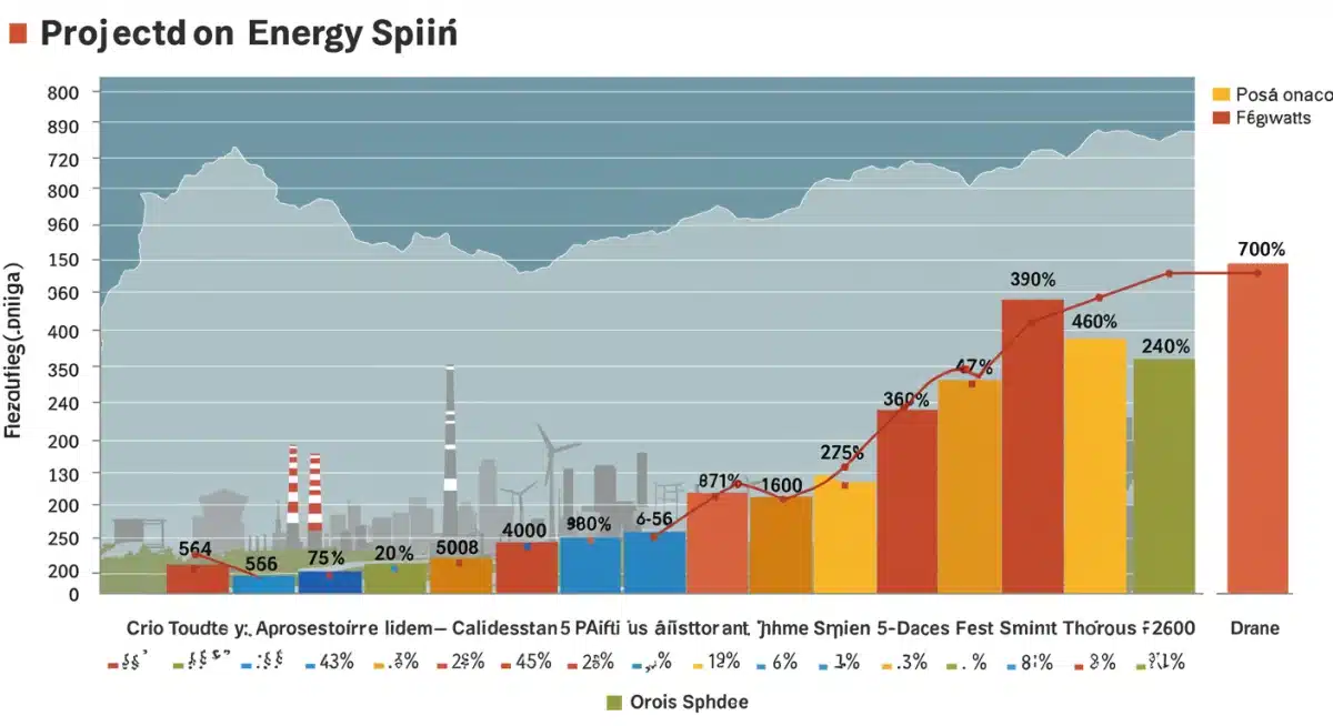 Gráfico de la evolución de la matriz energética española hacia fuentes renovables en el contexto de la descarbonización de la UE.