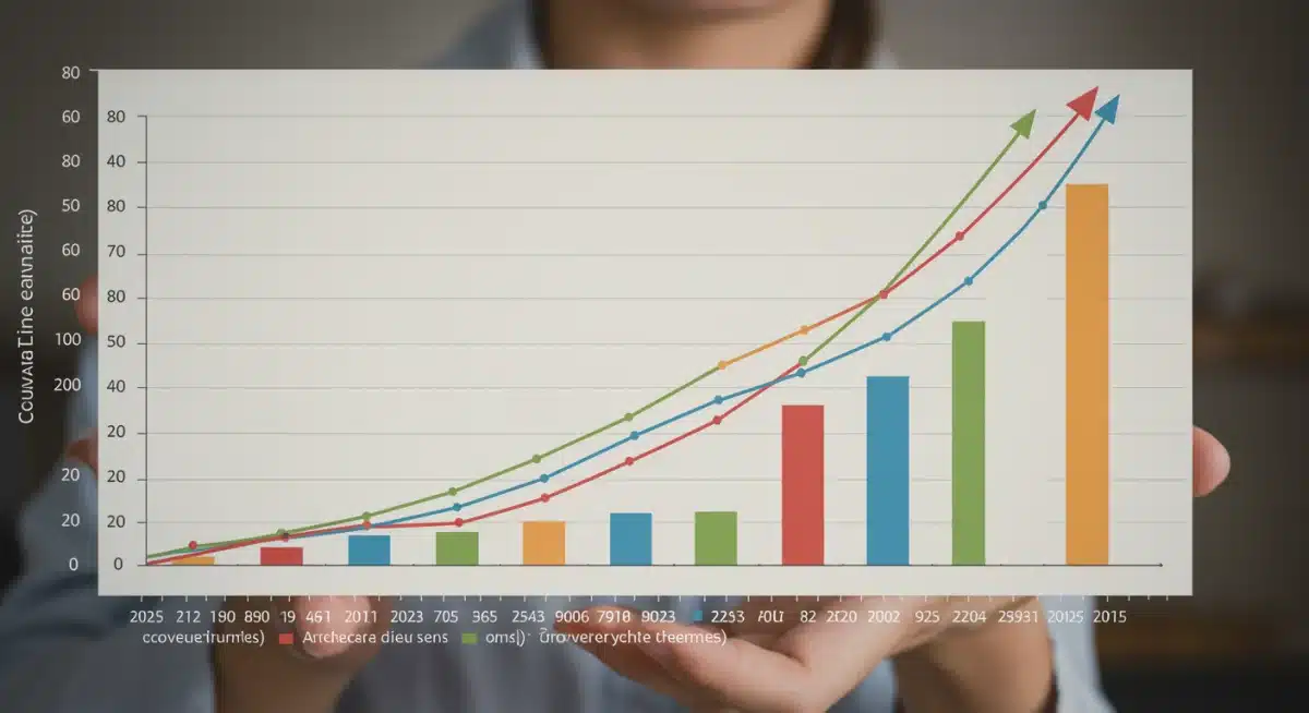 Gráfico de la evolución del poder adquisitivo y la confianza del consumidor en España con proyección a 2025.