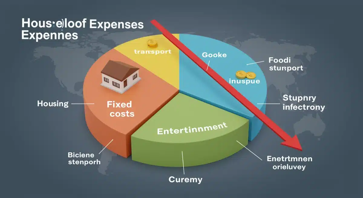 Gráfico de reducción de gastos fijos en presupuesto familiar