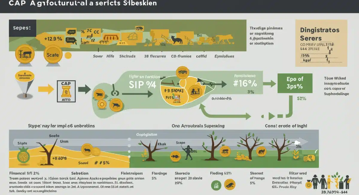 Infografía detallada sobre la distribución de subvenciones de la PAC en España y sus áreas clave de impacto