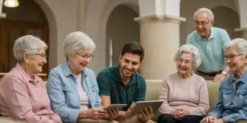 Reforma Pensiones España 2025: Claves y Cambios Cruciales Grupo de jubilados españoles sonriendo y participando en actividades, simbolizando el futuro de las pensiones.