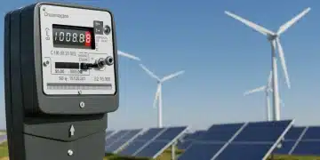 Medidor de electricidad moderno con datos de consumo, representando el impacto de las nuevas regulaciones energéticas en el coste de la luz en España.