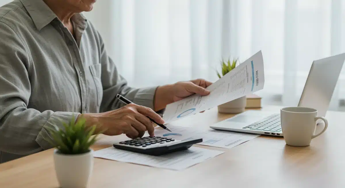 Persona jubilada planificando finanzas personales y ahorro