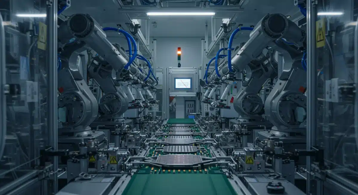 Producción de microchips en una fábrica avanzada de semiconductores.