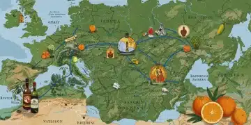 Mapa conceptual de las sanciones internacionales a Rusia y su impacto en el comercio agrícola español en 2025.