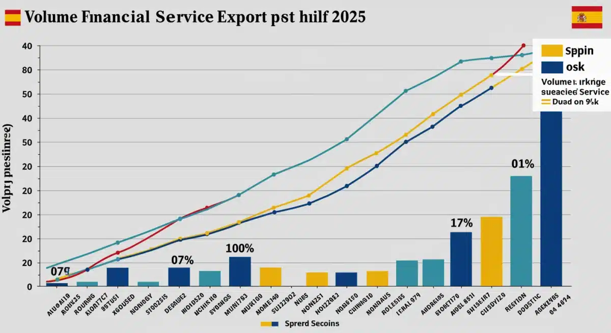Gráfico de tendencias de exportaciones de servicios financieros de España al Reino Unido