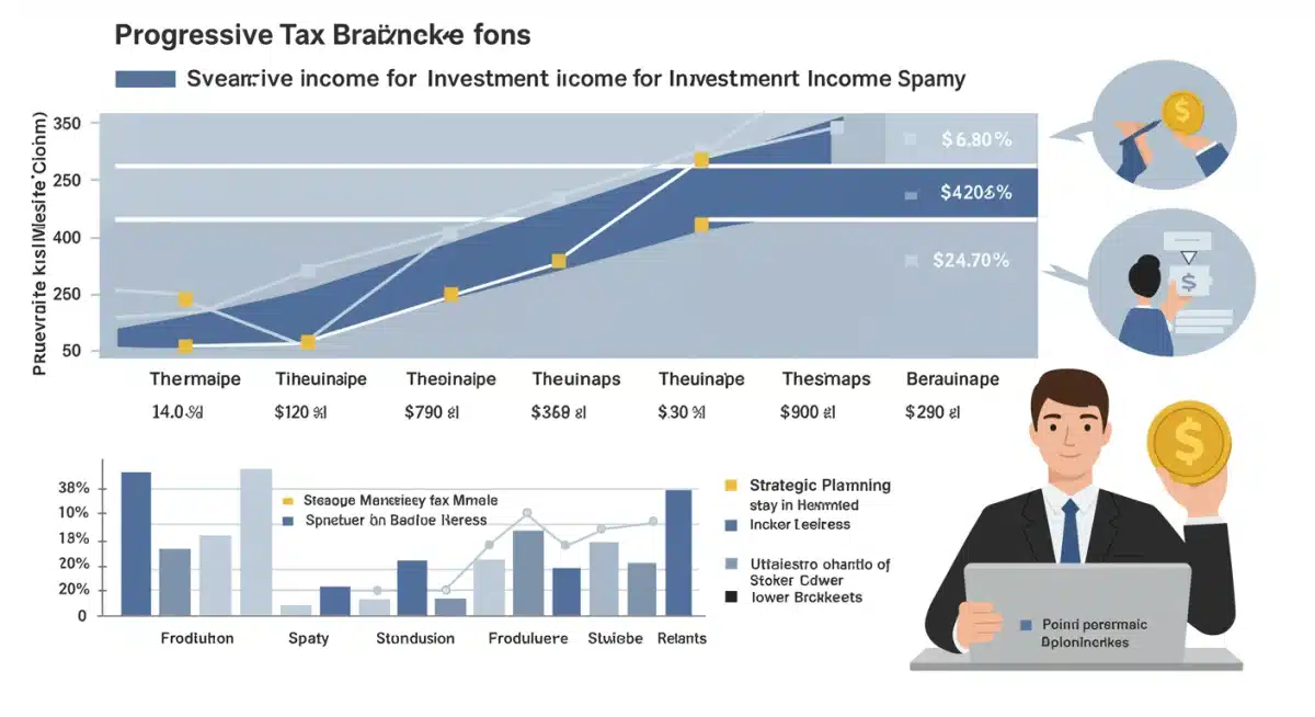 Gráfico de tramos impositivos para rendimientos de capital en España.