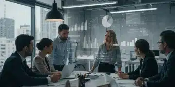 Profesionales analizando documentos sobre la reforma laboral 2025 en una oficina moderna en España.