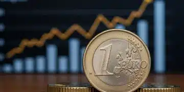 Inflación en España: Expectativas IPC y Protección del Poder Adquisitivo Moneda de euro española con gráfico de inflación al alza