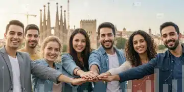 Grupo diverso de personas protegidas por seguros personales en España