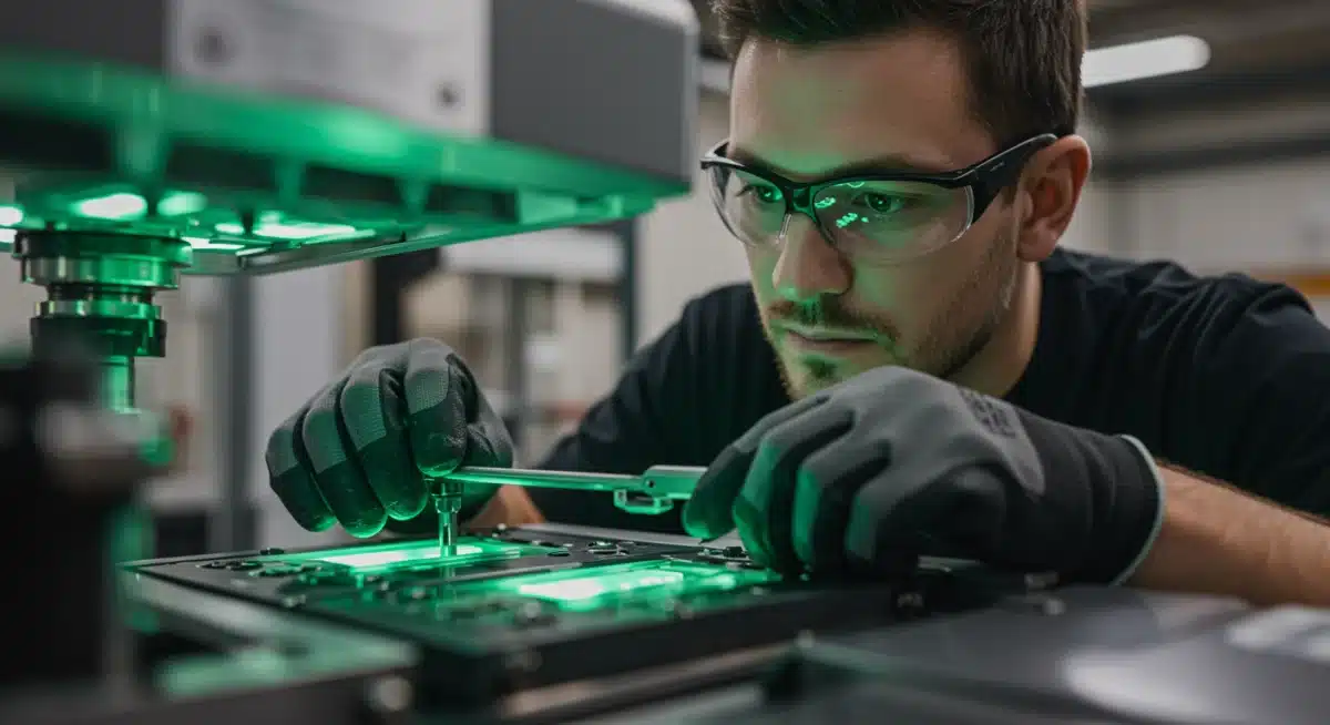 Technician working on advanced manufacturing equipment