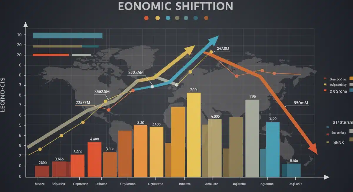 Infographic showing economic data, job growth, and sector shifts in the U.S. labor market.