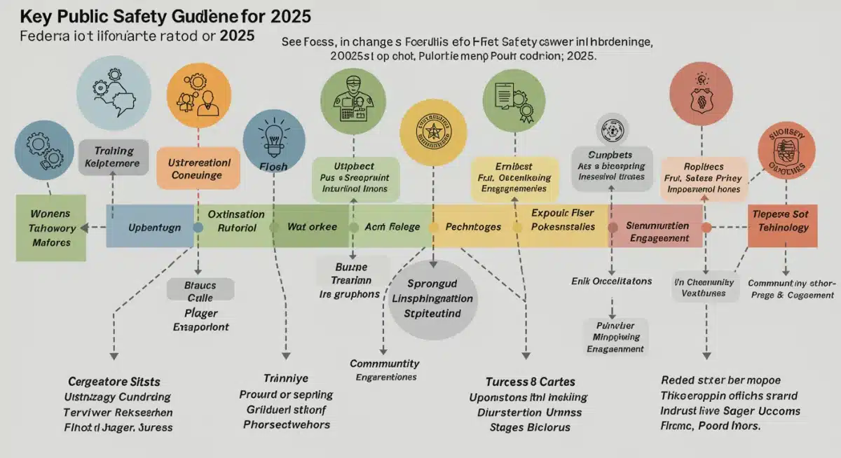 Infographic detailing timeline and key changes in 2025 federal public safety guidelines.