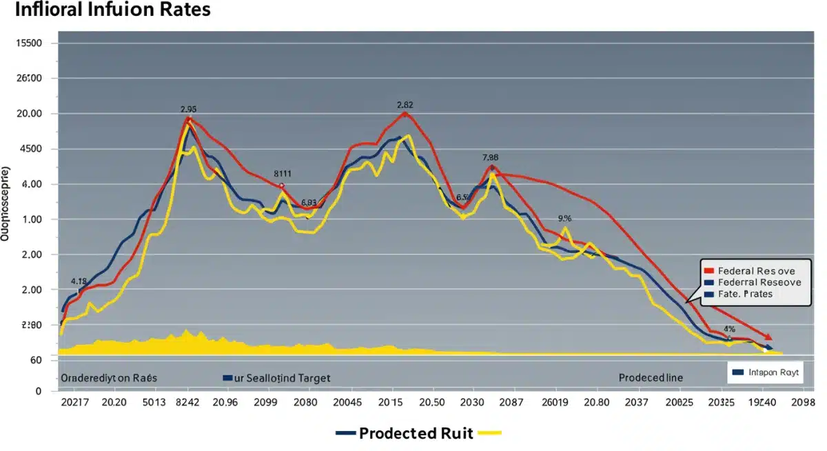 Inflation rate chart showing historical data and 2025 projections, aligning with Fed targets.