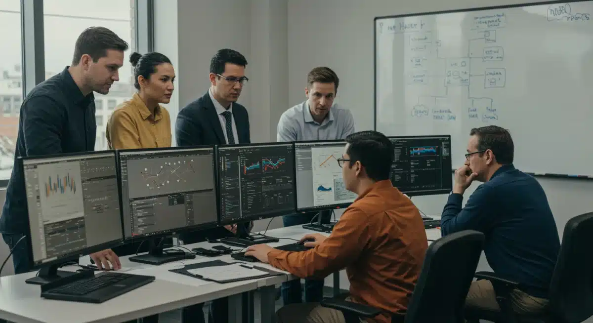 Local government officials planning cybersecurity strategies with federal grants