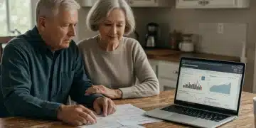 Elderly couple reviewing Medicare Part B premium increase documents