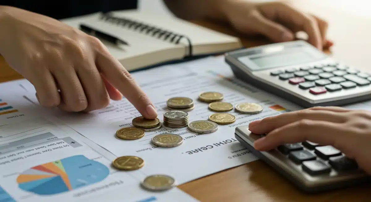 Financial documents and calculator illustrating Medicare savings calculations