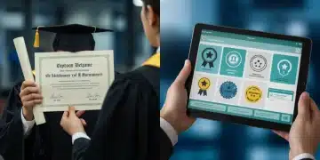 Comparison of traditional degrees and micro-credentials for career advancement in 2026