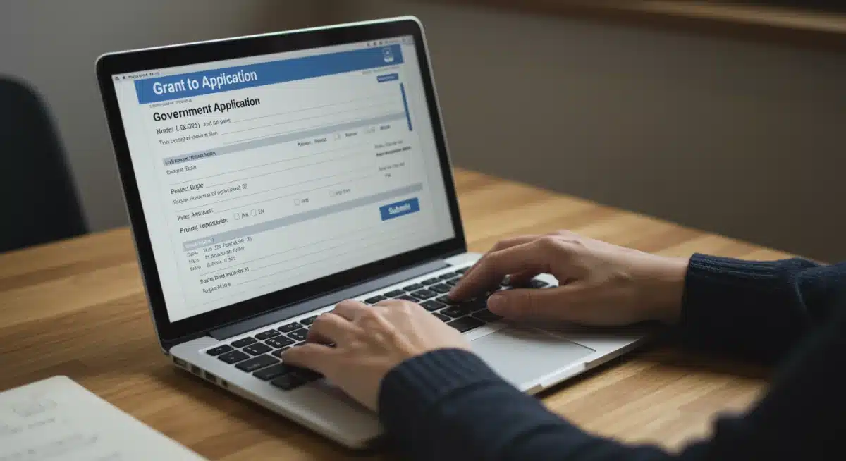 Person applying for federal business aid online