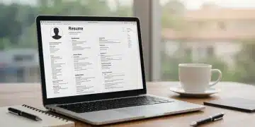 Professional resume template on laptop screen for US job applications
