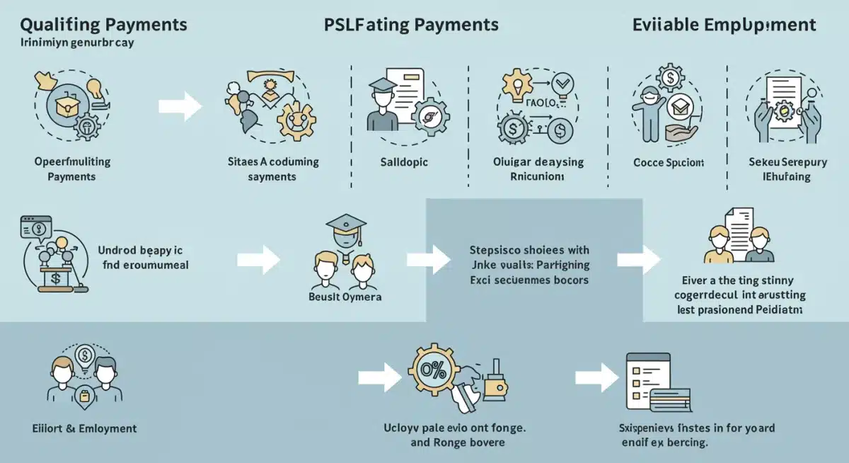 Infographic explaining PSLF qualifying payments and employment