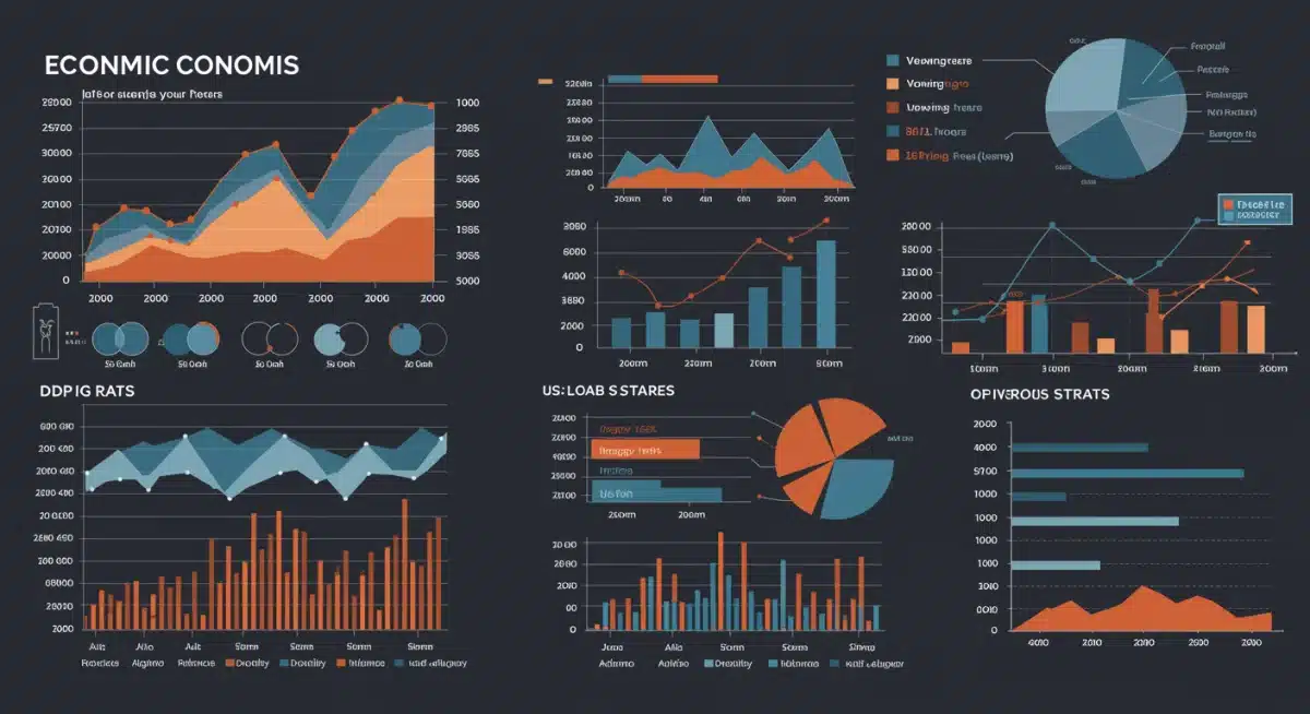 Infographic showing U.S. economic indicators and global trends for 2025, including GDP and inflation.