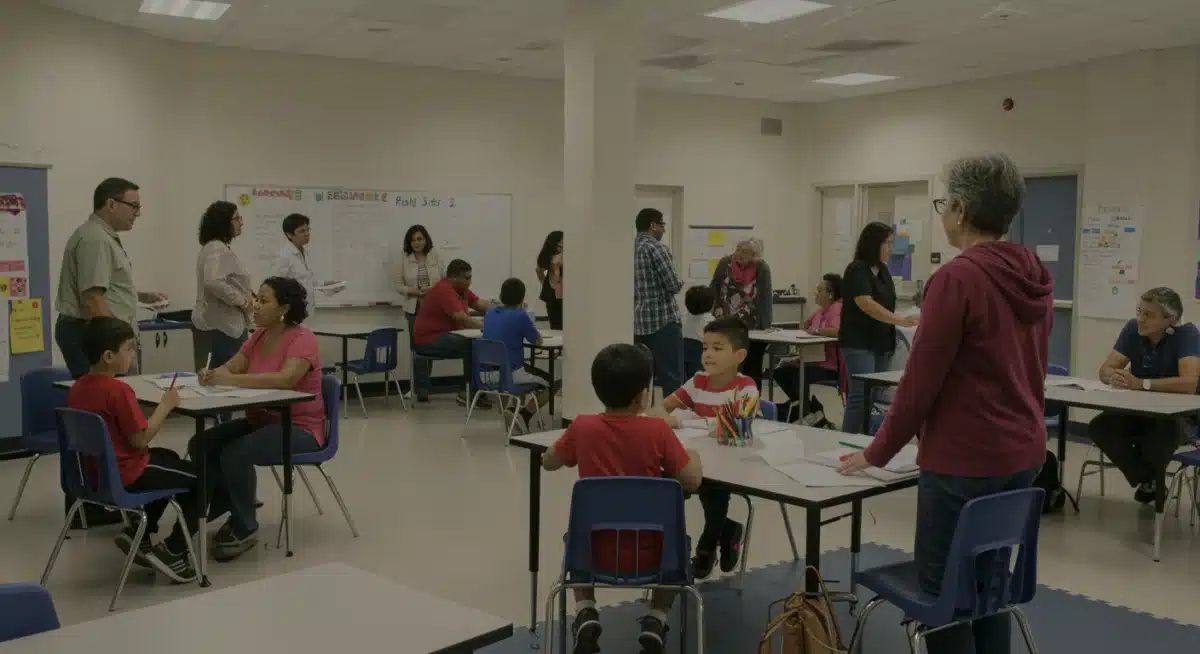 Vibrant community center showcasing diverse public services funded by federal allocations