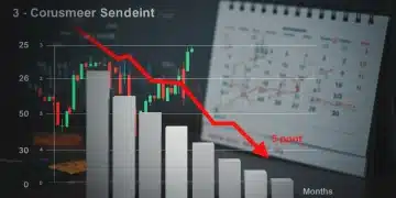 Graph illustrating a 5-point decline in the Consumer Sentiment Index over three months, impacting 2026 economic outlook.