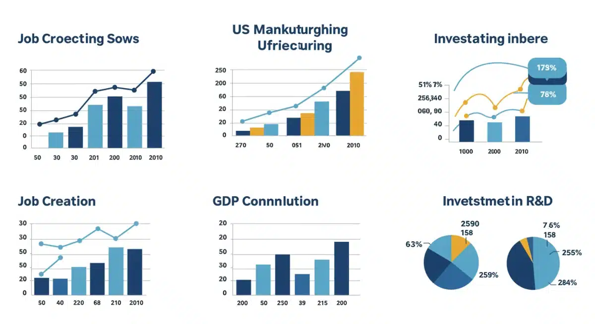 Infographic showing economic indicators driving US manufacturing growth