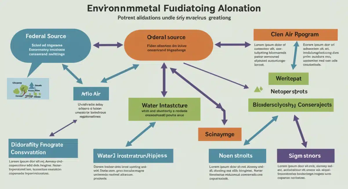 Infographic detailing federal environmental funding distribution to local projects