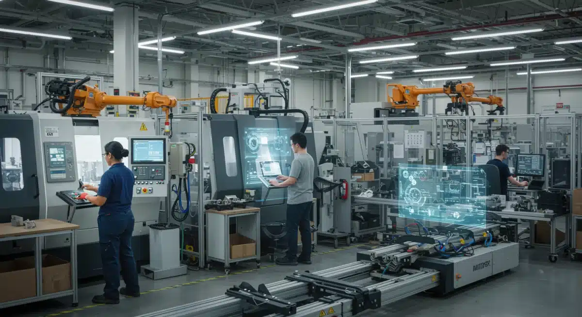 Modern US manufacturing facility with advanced machinery