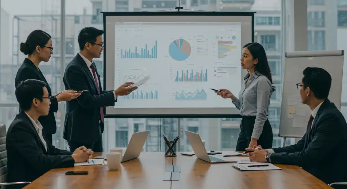 Policymakers and financial analysts discussing economic data