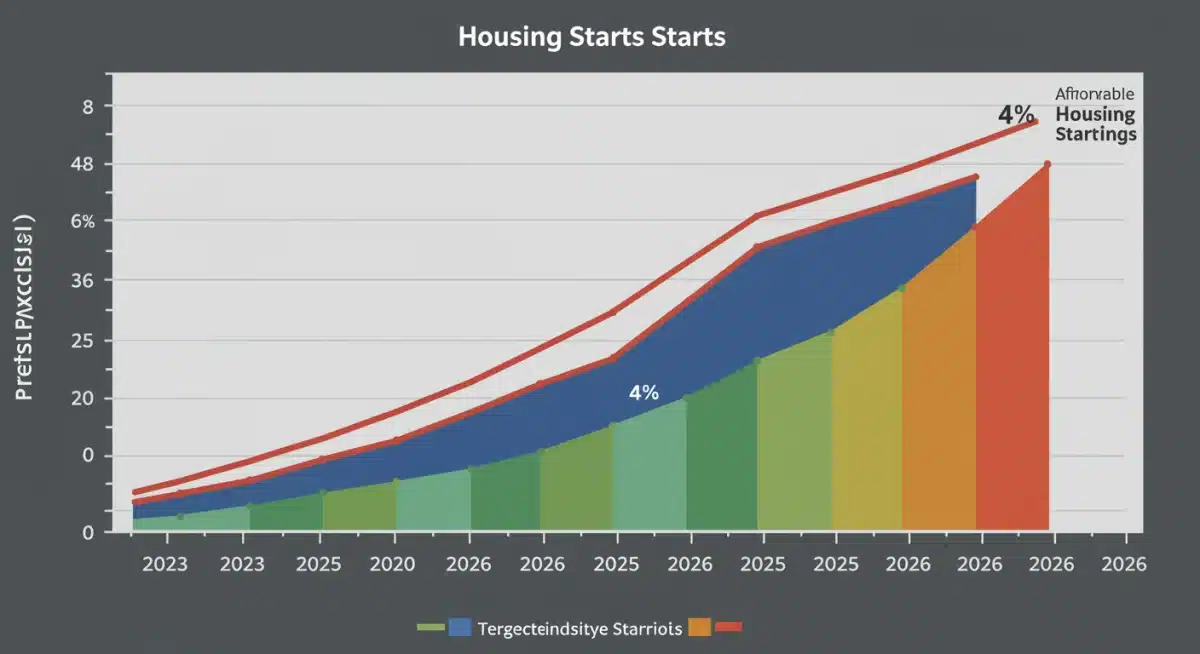 Graph showing projected 4% rise in affordable housing starts by 2026