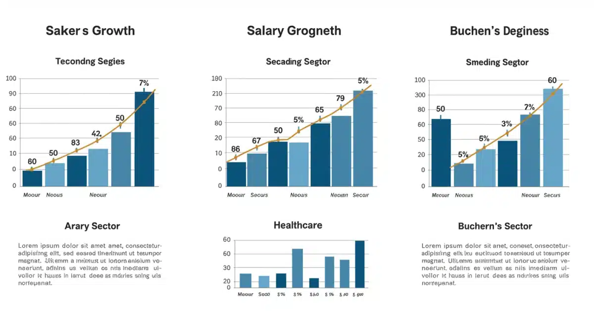 Infographic showing salary growth comparison between master's and bachelor's degrees in various industries.
