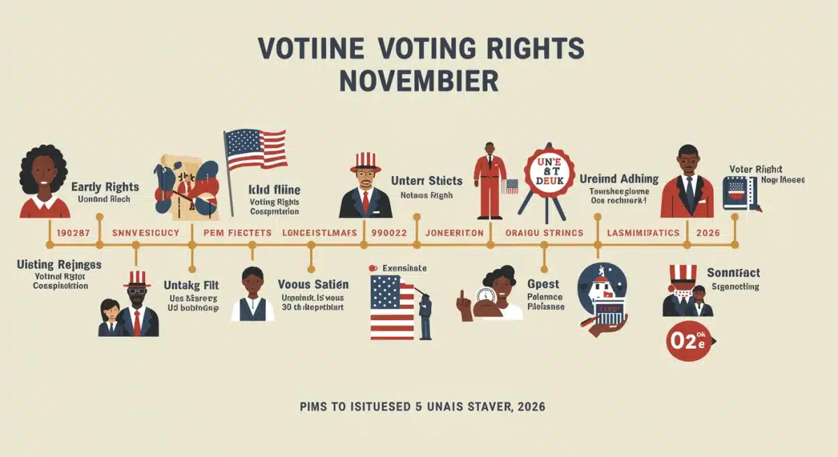 Timeline graphic depicting legislative milestones and policy changes leading to 2026 elections.