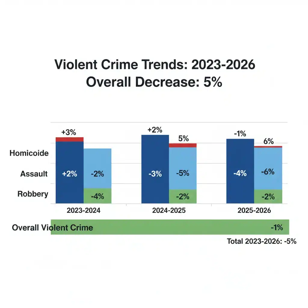 Bar chart showing violent crime reduction across categories
