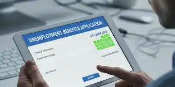 Person applying for unemployment benefits online for 2026