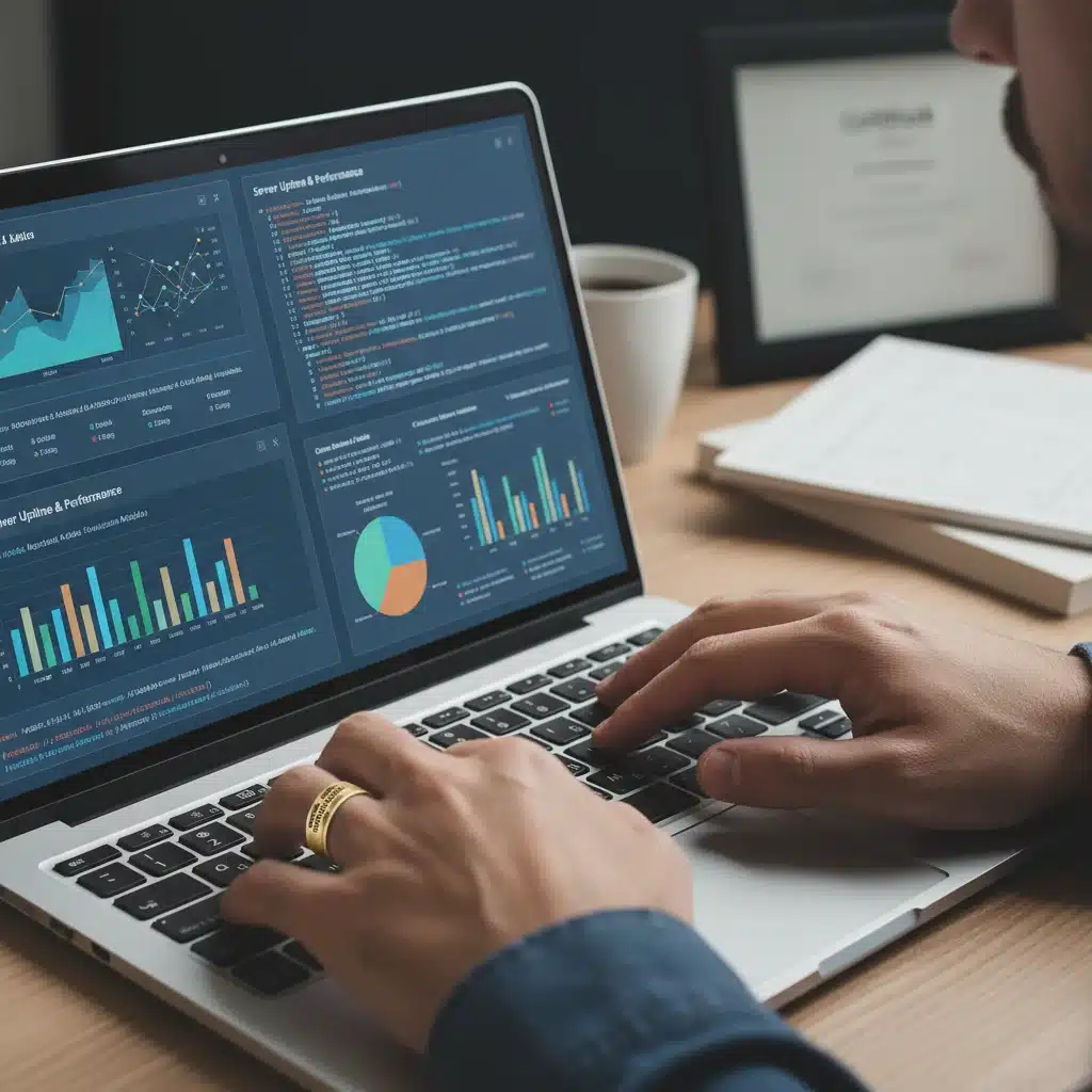 Hands typing code on a laptop for data analytics