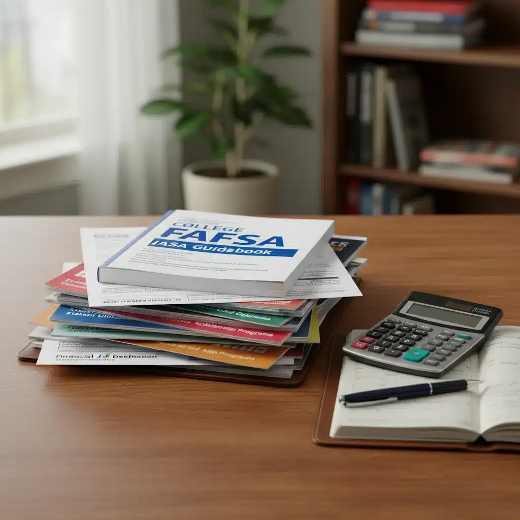 Organized financial aid documents for college planning.