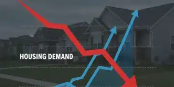 Graph showing declining housing demand due to rising mortgage rates affecting homeowners and potential buyers.