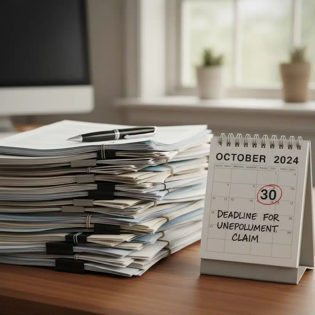 Important documents and calendar for unemployment claim deadline
