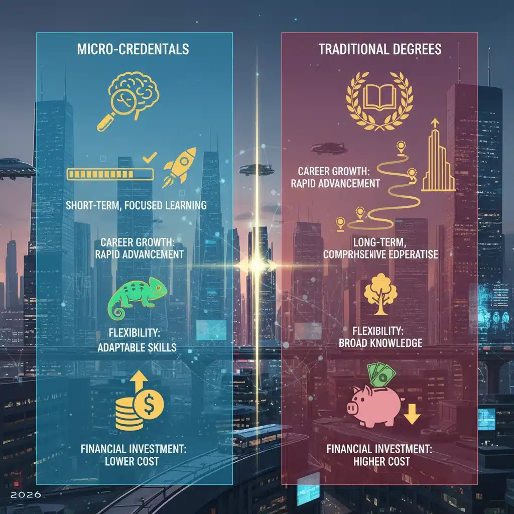 Micro-Credentials vs. Traditional Degrees: U.S. Job Market 2026 Analysis