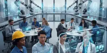 Professionals learning new digital skills for automation