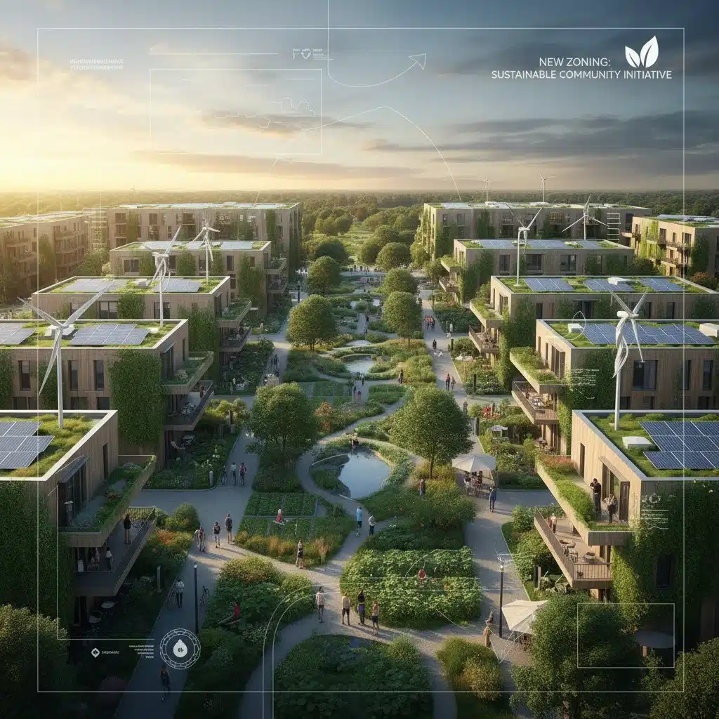 Sustainable residential development integrating green spaces
